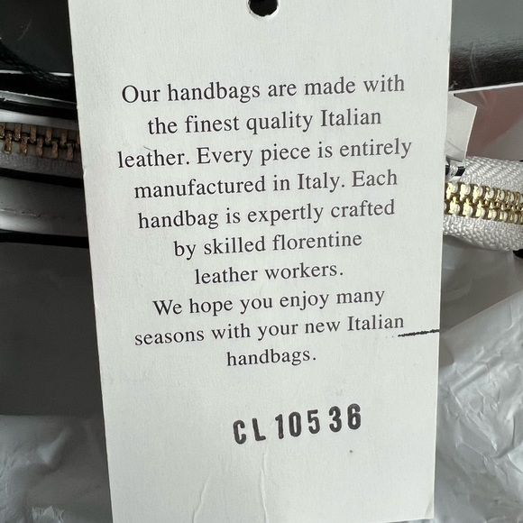 NWT Claudia Firenze CL10536 top handle Italian leather bag/ crossbody strap.